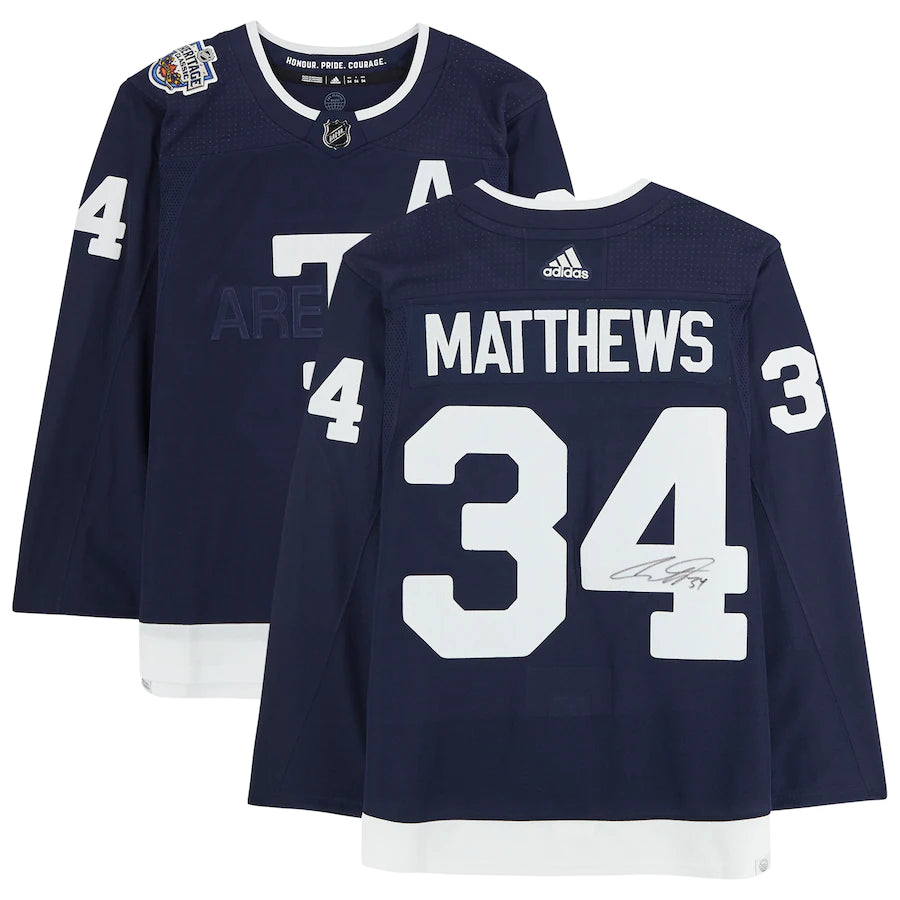 Auston Matthews - Navy Toronto Maple Leafs Autographed 2022 Heritage Classic Adidas Authentic Jersey