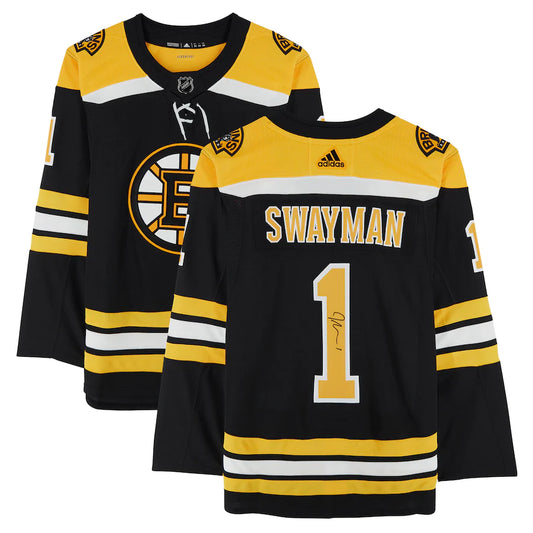 Jeremy Swayman - Black Boston Bruins Autographed adidas Home Authentic Jersey