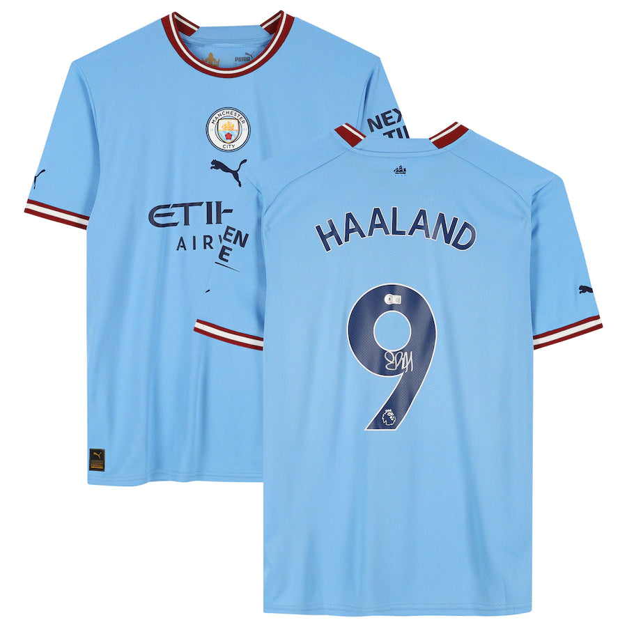 Erling Haaland - Blue Manchester City Autographed 2022-23 Home Jersey