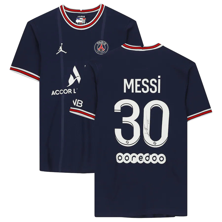 Lionel Messi - Navy Paris Saint-Germain Autographed 2021-22 Jordan Brand Home Jersey