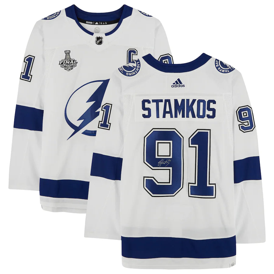 Steven Stamkos - White Tampa Bay Lightning Autographed adidas Authentic Jersey with 2020 Stanley Cup Final Patch
