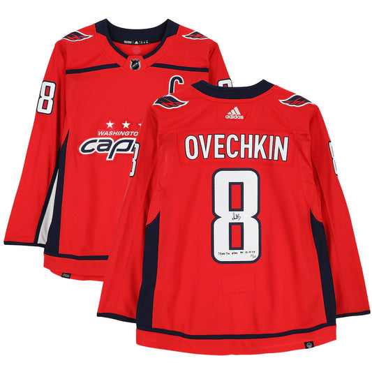 Alexander Ovechkin - Washington Capitals Autographed Red adidas Authentic Jersey with "1500th NHL PT 12.7.23" Inscription - - Limited Edition of 23