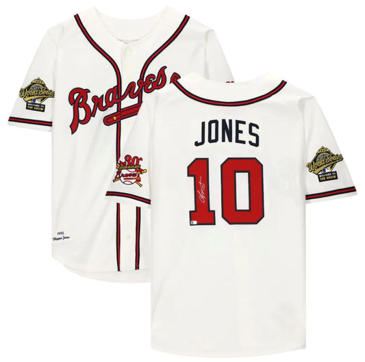 Chipper Jones - Atlanta Braves White M&N Authentic Jersey