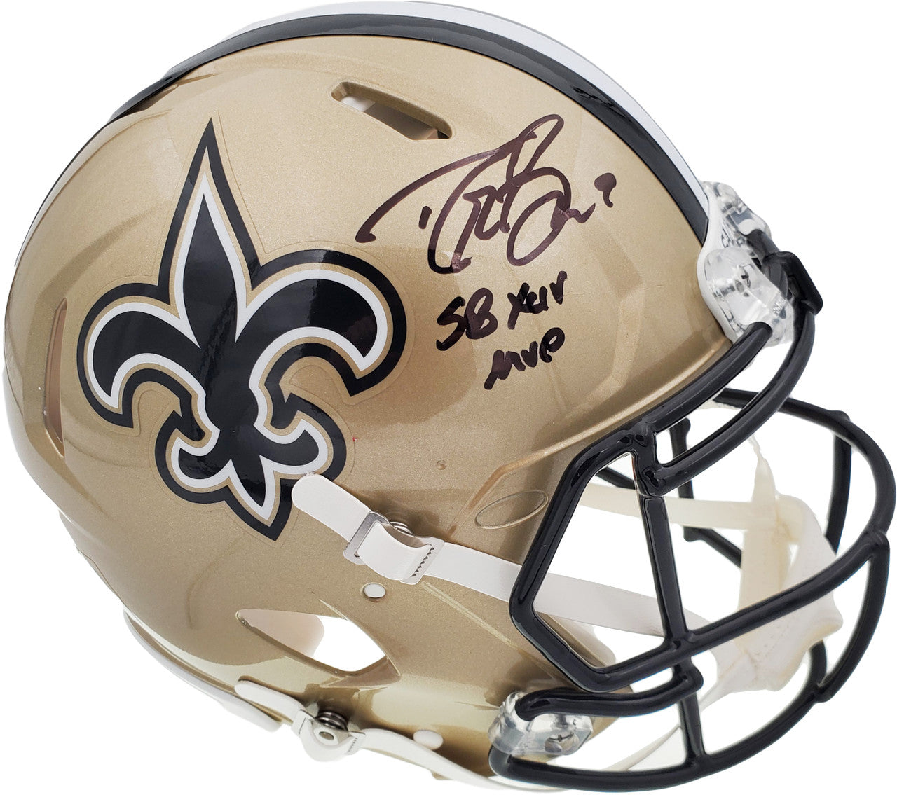 Drew Brees - New Orleans Saints Speed Authentic Helmet inscribed "SB XLIV MVP"