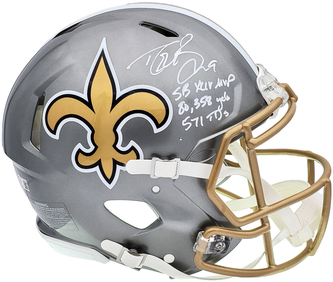 Drew Brees - New Orleans Saints Flash Authentic Helmet with Multiple Inscriptions