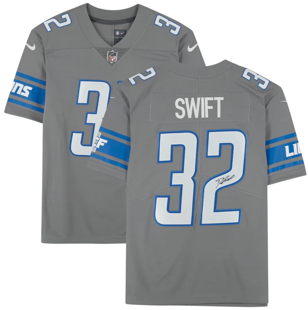 D'Andre Swift - Detroit Lions Grey Nike Limited Jersey