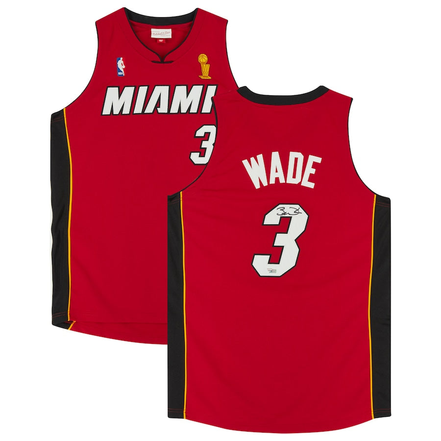 Dwayne Wade - Miami Heat Red M&N Authentic Jersey