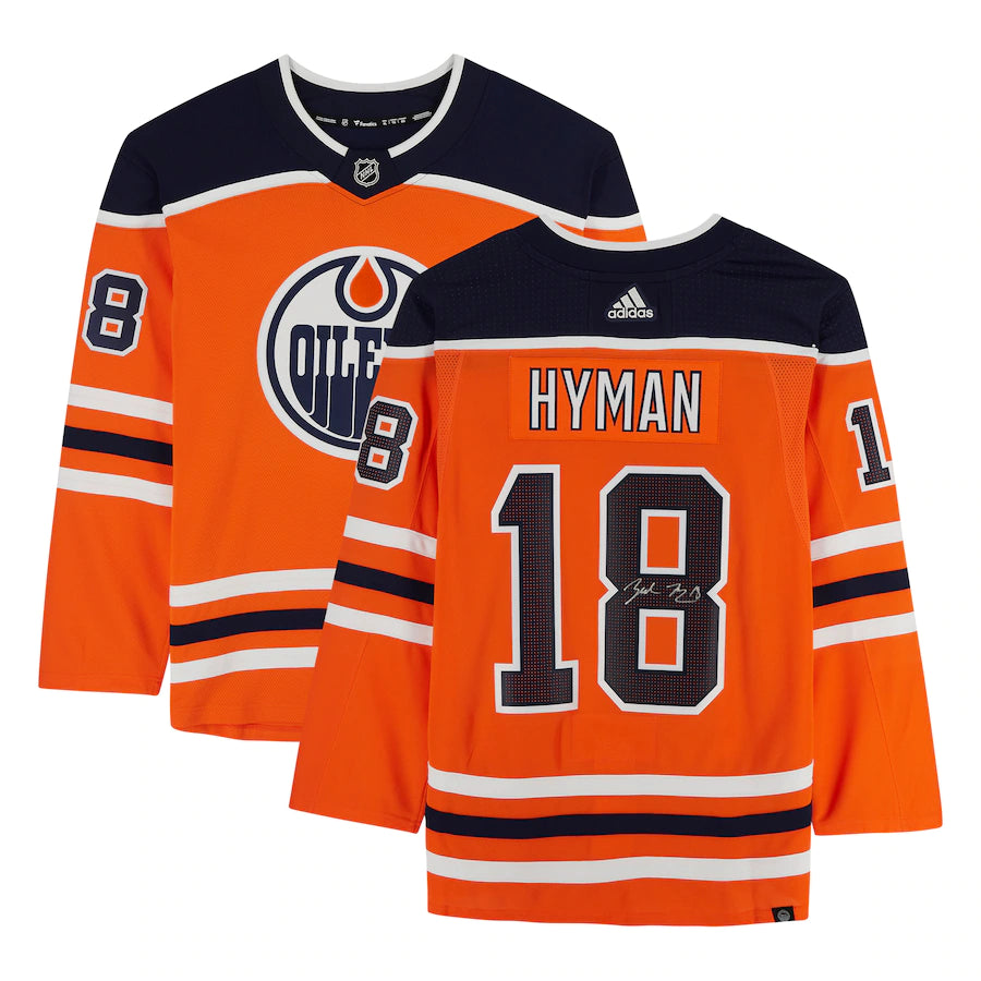 Zach Hyman - Orange Edmonton Oilers Autographed adidas Authentic Jersey