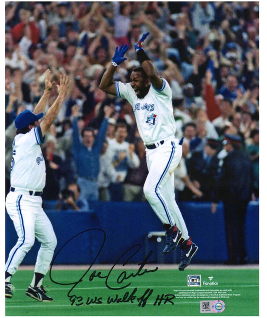 Joe Carter - 16x20 Photo inscribed "93 WS Walkoff HR"