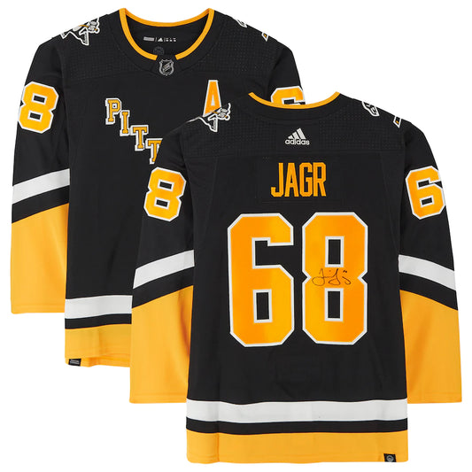 Jaromir Jagr - Black Pittsburgh Penguins Autographed adidas 2021 Alternate Authentic Jersey