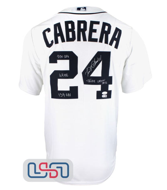 Miguel Cabrera - Detroit Tigers White Nike Jersey with Multiple Inscriptions