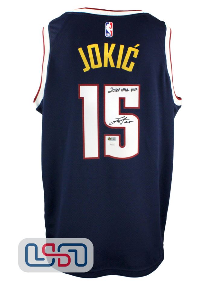 Nikola Jokic - Denver Nuggets Navy Nike Swingman Jersey inscribed "2021 NBA MVP"