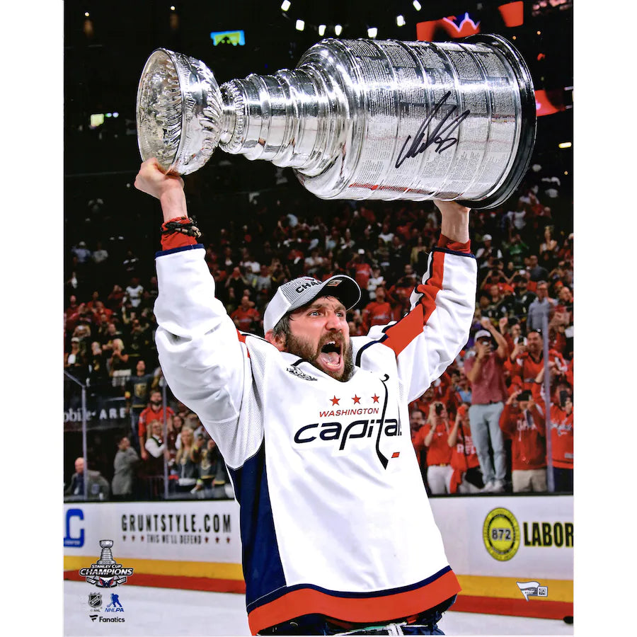 Alex Ovechkin - Washington Capitals 2018 Stanley Cup Champions Autographed 16" x 20" Raising Cup Photograph