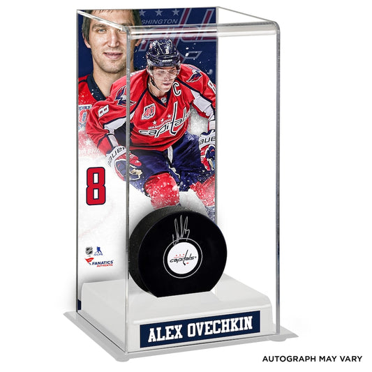 Alex Ovechkin - Washington Capitals Autographed Puck with Deluxe Tall Hockey Puck Case