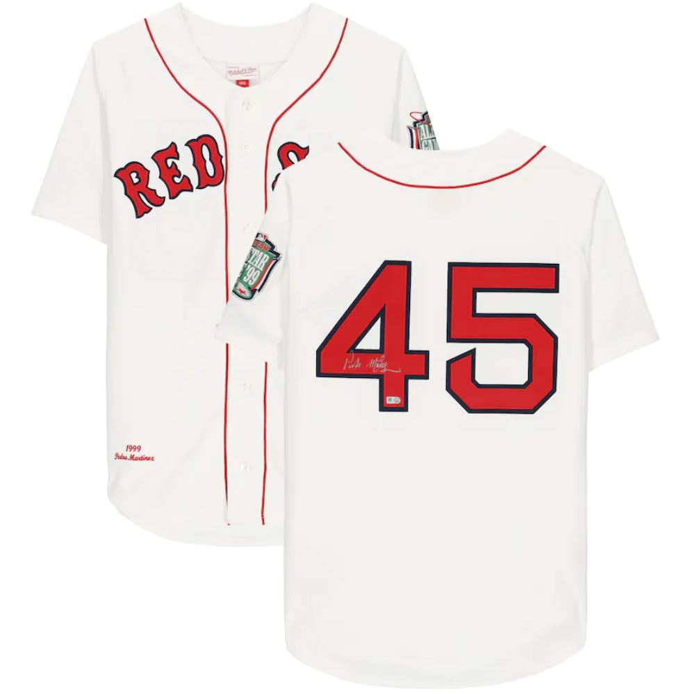 Pedro Martinez - Boston Redsox White M&N Authentic Jersey