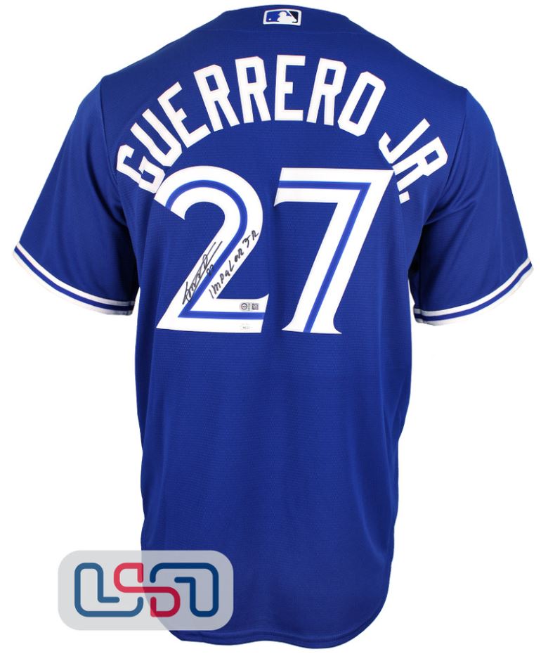 Vladimir Guerrero Jr - Toronto Blue Jays Blue Nike Jersey inscribed "Impaler Jr"