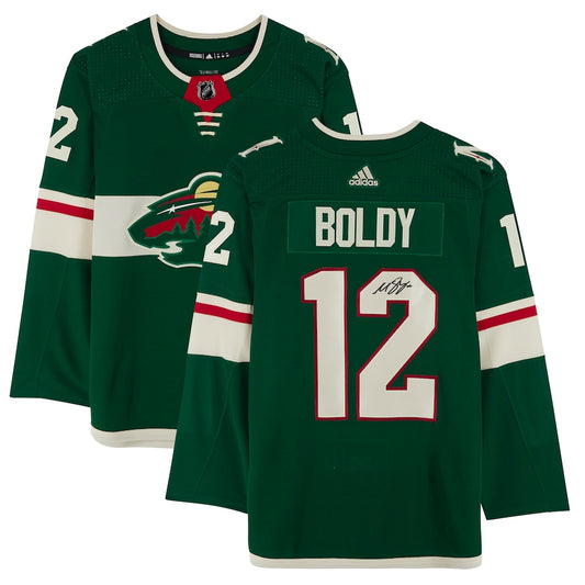 Matthew Boldy - Green Minnesota Wild Autographed adidas Authentic Jersey