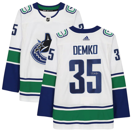 Thatcher Demko - Vancouver Canucks Autographed White Adidas Authentic Jersey