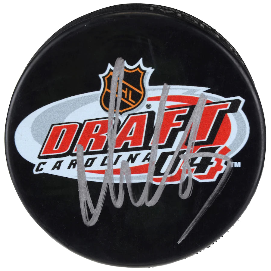 Alex Ovechkin - Washington Capitals Autographed 2004 NHL Draft Logo Hockey Puck