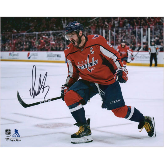 Alexander Ovechkin - Washington Capitals Autographed 8" x 10" Red Jersey Goal Celebration Photograph