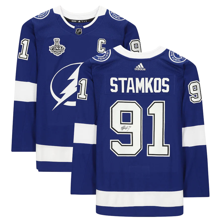 Steven Stamkos - Tampa Bay Lightning Autographed Blue Adidas Authentic Jersey with 2020 Stanley Cup Final Patch